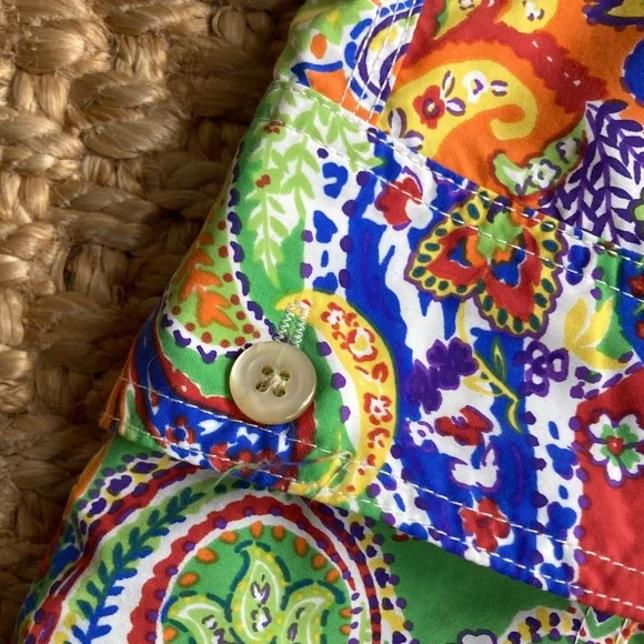 New: Polo Ralph Lauren Y2k Paisley Swim Trunks. Green Pony. Size Medium